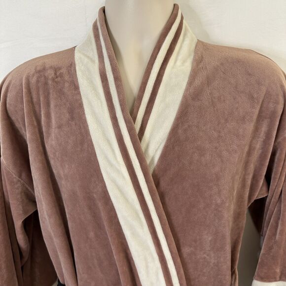 VTG Christian Dior Lounge Wear Velvet Robe Velour Long Embroidered SMALL - Picture 3 of 7